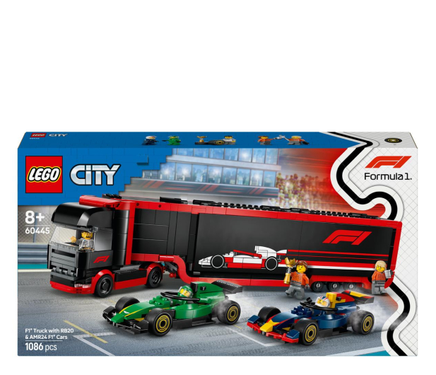LEGO Ciy 60445 Ciężarówka z bolidami RB20 i AMR24 F1 - 1298087 - zdjęcie
